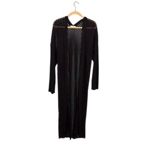 CO cashmere  and silk blend black long cardigan Elegant Black  long card…